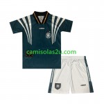 Camisolas de futebol Alemanha Retro Criança Equipamento Alternativa 1996 Manga Curta